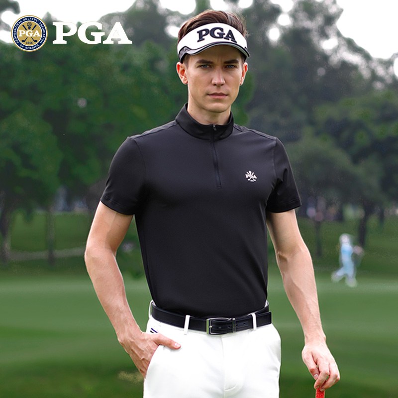 Mỹ PGA quần áo golf mới áo thun nam ngắn tay hút ẩm nhanh khô quần áo nam