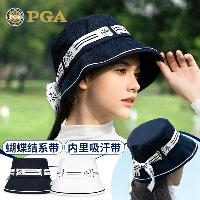 美国PGA高尔夫女士渔夫帽蝴蝶结图片