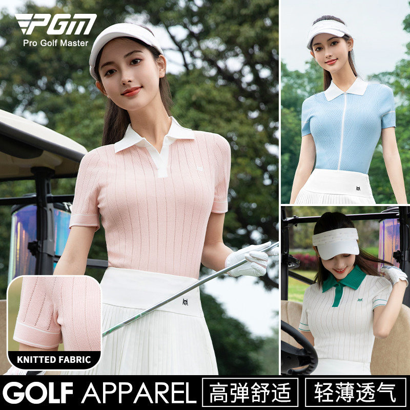 26新款 高尔夫女装夏季女士服装针织短袖polo上衣网球女款T恤套装
