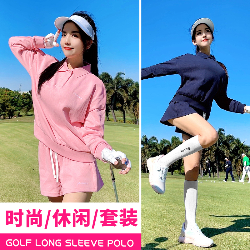 弹力高尔夫女装polo外套运动套装