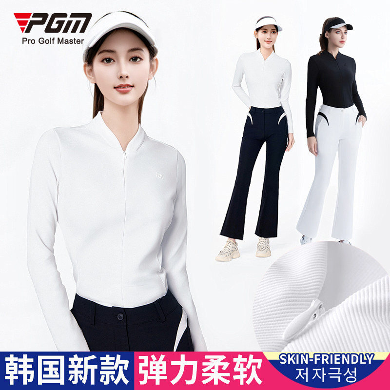 2026PGM高尔夫女装韩国夏季polo服装上衣长袖T恤女士衣服长裤套装