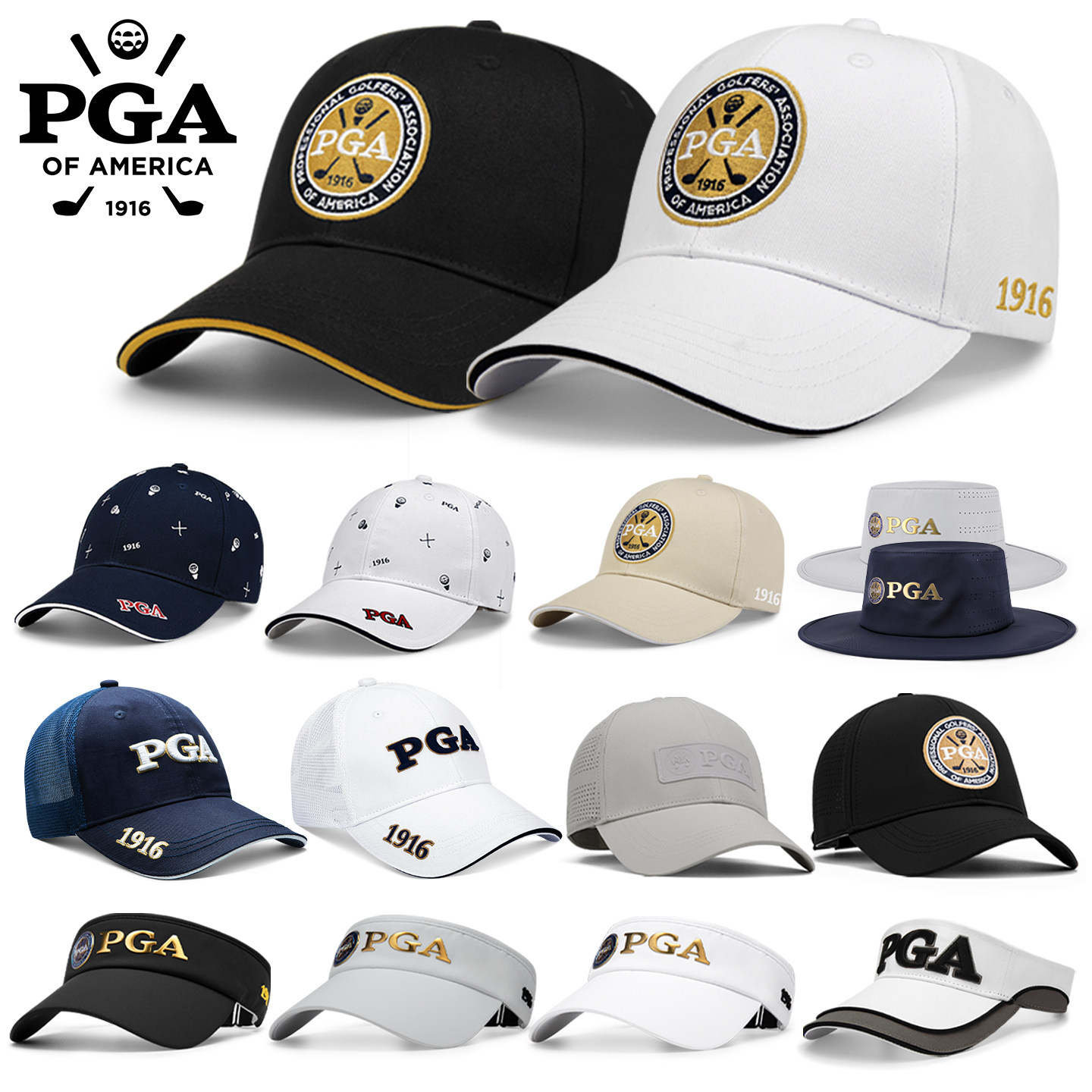 美国PGA 高尔夫球帽男士遮阳防晒太阳帽棒球运动帽服装定制帽子