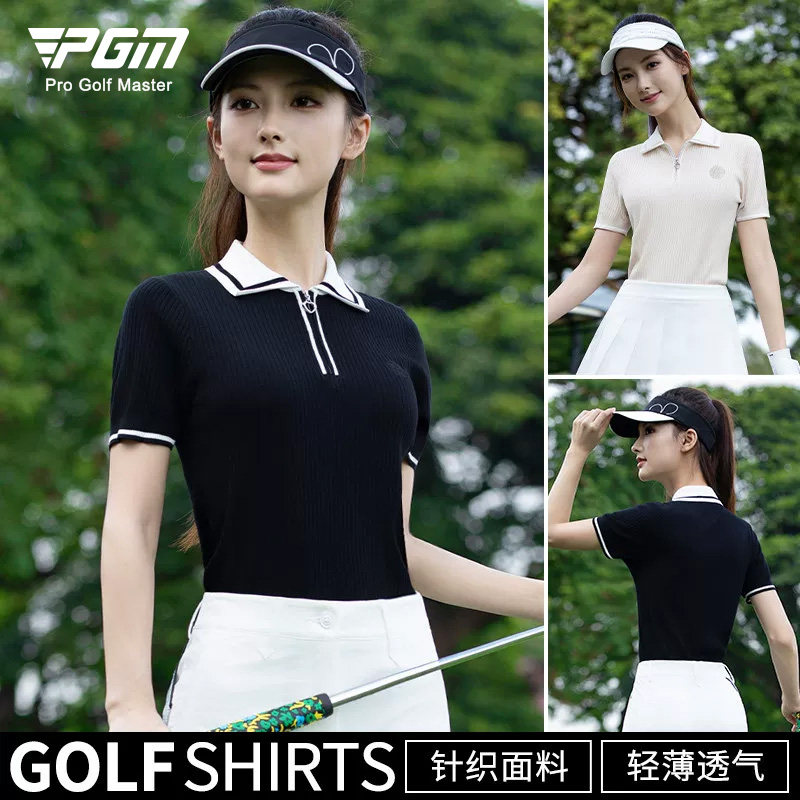 高尔夫女装上衣女针织女士短袖T恤网球polo服装运动衣服裙子套装