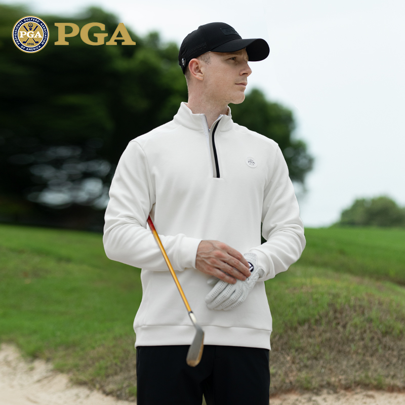 美国PGA 高尔夫服装男士卫衣长袖t恤秋冬季球衣男装衣服外套上衣