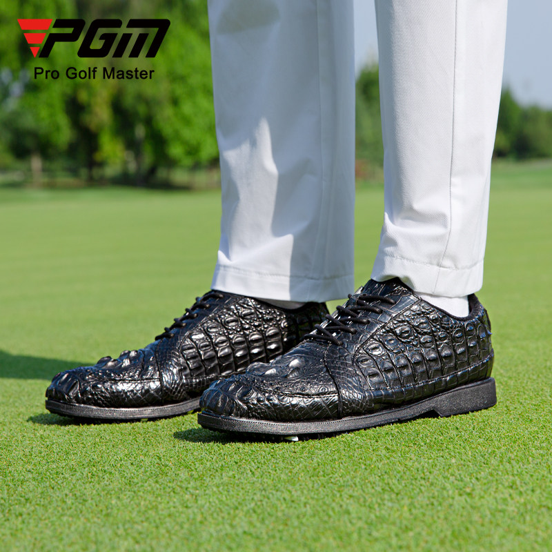 PGM 수입 악어가죽 골프화 남성화 고급 천연가죽 운동화 가죽 한 장으로 단 하나의 신발을 만든다