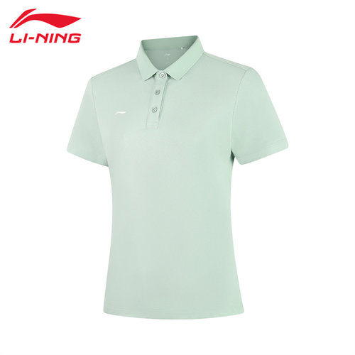 李宁翻领POLO衫女夏季短袖