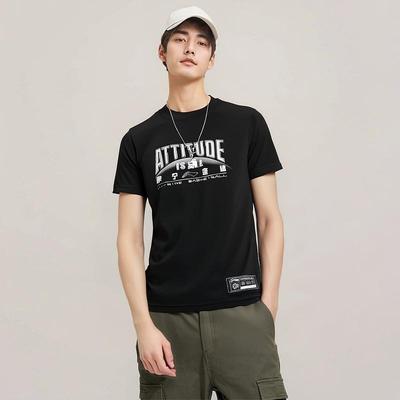 李宁短袖男子篮排湿速干修身球宽松休闲运动凉爽T恤文化衫AHST299