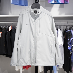 李宁防风外套秋冬软壳男士运动健身加绒保暖风衣上衣夹克AJDU301