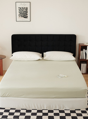 高密度全棉床笠单件浅灰奶油绿色纯棉床罩套加高0.91.21.51.8m2米