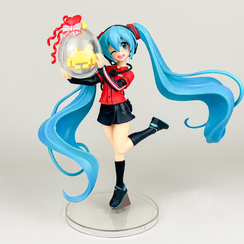 TAiTO初音未来miku手办青春猪头少年游戏中心制服初音模型摆件