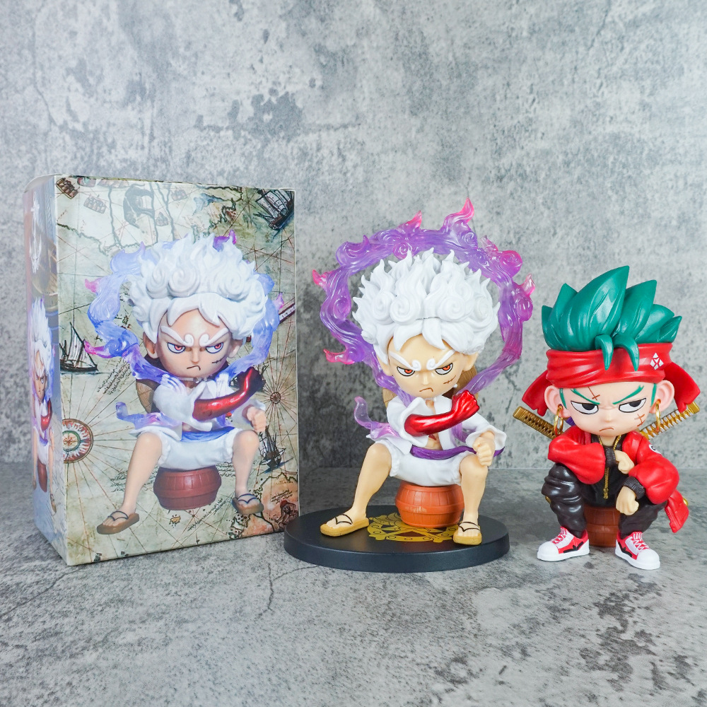 航海海贼霸气路飞潮服索隆手办动漫模型摆件潮玩周边景品跨境
