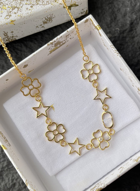 12大牌迪家四叶草五角星星项链女款轻奢小众高级感送女友饰品礼物