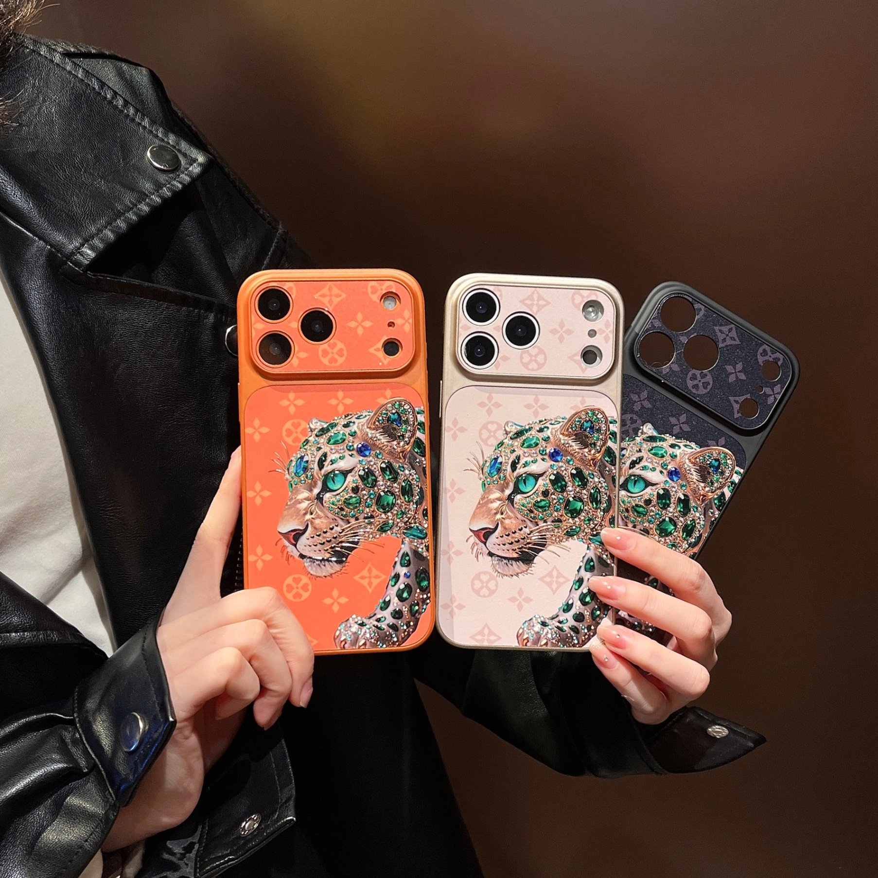 新款高级感鎏金绿钻豹适用iPhone17promax手机壳大视窗苹果16全包15promax奢华14新款保护壳,3C数码配件,手机保护套/壳,淘宝优惠券,粉丝福利购,淘宝优惠卷