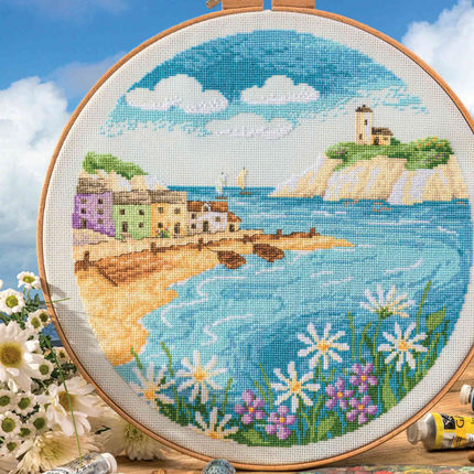 多金绣铺十字绣自配套件DMC/R线/ANC安卡线/精准印花A049海边风景