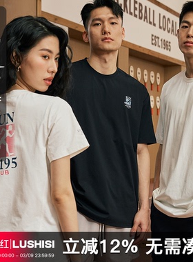 LUSHISI42195马拉松俱乐部主题美式t恤棉感速干透气运动短袖男女