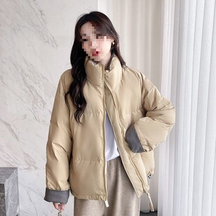 2024新款冬季羽绒服女小个子女生宽松立领白鸭绒时尚加厚短款外套