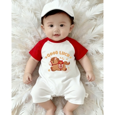 马年宝宝纯棉连体衣夏季薄款