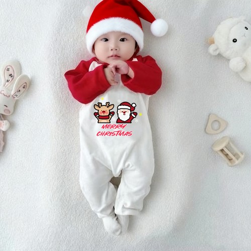 新生婴儿衣服宝宝圣诞连体衣