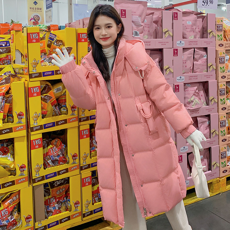 粉色时尚洋气减龄加厚保暖外套女2025年冬季新款学院风百搭羽绒服