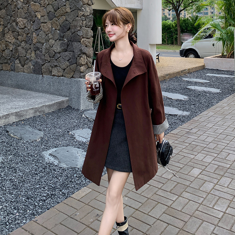 咖色超火爆款英伦风系带收腰风衣女2026年秋季新款气质女神范外套