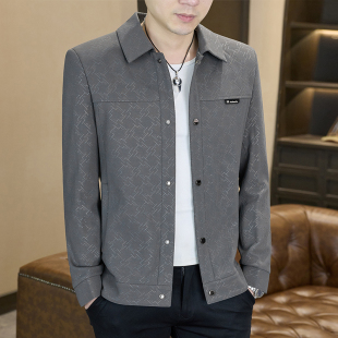 春秋季 夹克衫 大牌风时尚 潮流春季 男 百搭翻领外套韩版 休闲夹克男士