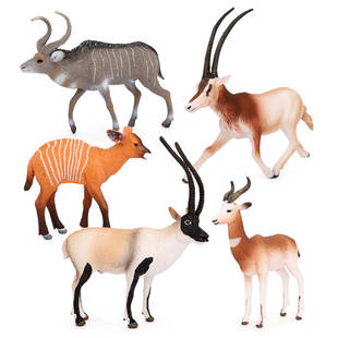仿真野生动物模型玩具驯鹿麋鹿藏羚羊捻角山羊苍羚儿童认知摆件