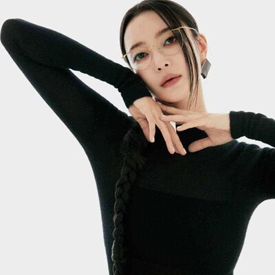 Lindberg林德伯格金允志同款眼镜架超轻休闲猫眼纯钛近视女5543