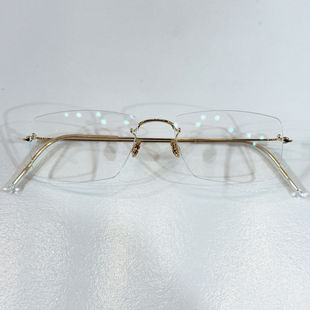 林德伯格K金眼镜框男纯手工高端白金近视眼镜架女可配镜片2210