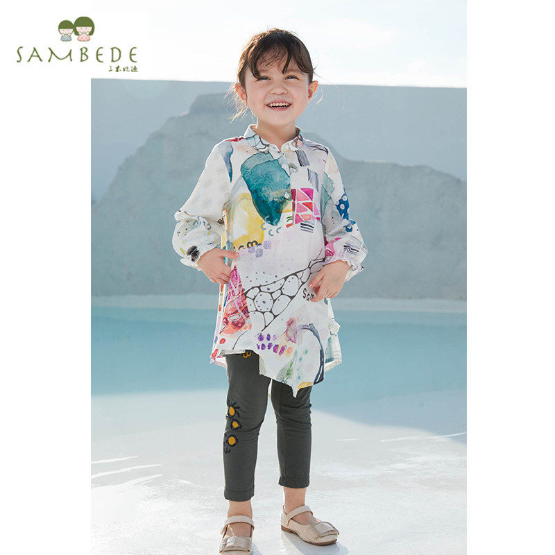 三木比迪女童连衣裙长袖夏季薄款图片