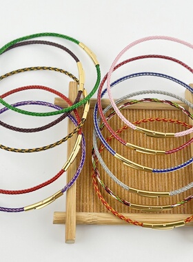 2mm防水钢丝手绳金色细款