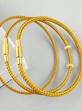 不锈钢金色螺丝扣穿珠金色手绳钢丝绳手链钢丝绳2MM 2.5MM 3MM
