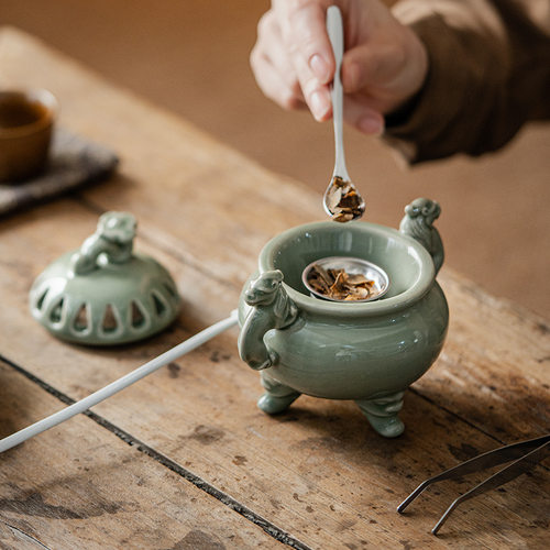 520度高温电香炉陶瓷 沉香品香器中式可调温加热电子香薰炉摆件