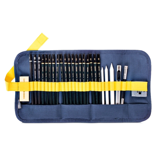 得力素描铅笔套装炭笔全套2b学生用工具专业美术生用品专用6b初学者入门绘画速写绘图碳软中硬笔8b画笔12比4b