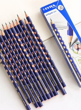 德国LYRA艺雅洞洞铅笔HB矫正握姿小学生三角形2B无铅无毒2比三棱2H正品儿童幼儿园用初学者动动笔一年级专用