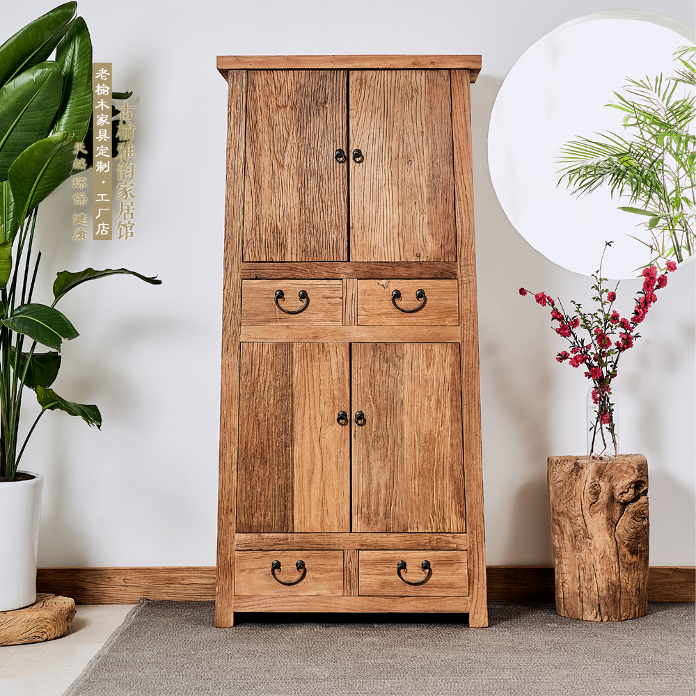 古榆田园老榆木复古原生态门板书架