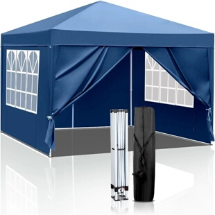 VINGLI 10x10 Pop Up Canopy Tent with Sidewalls, Outdoor Gaz