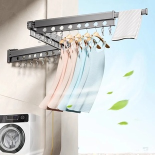 Space Clothesl Drying Retractable Rack Laundry Cloth Saving