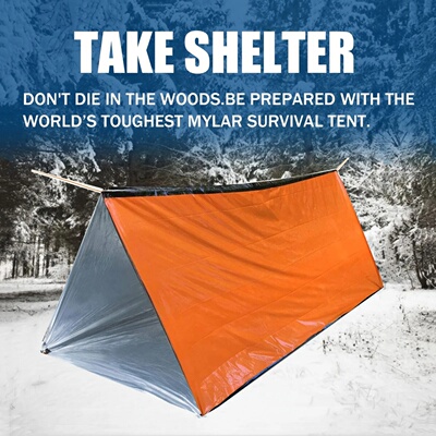 2-Person Outdoor Camping Tent Waterproof Lifesaving Tent Em