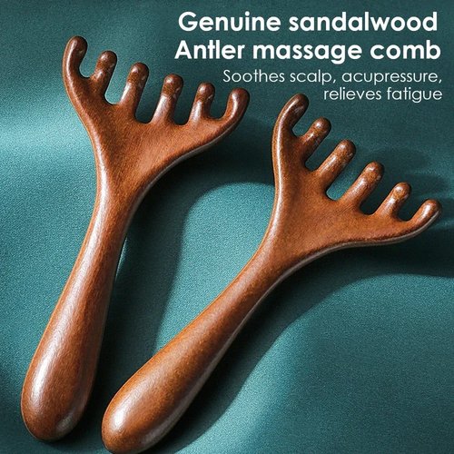 Alwafore Natural Sandalwood Massage Comb Six-Claw Head Acup