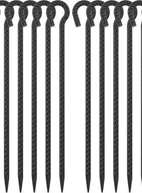 18 Inch Rebar Stakes with Loop 12 Pack Tent Stakes Heavy Du