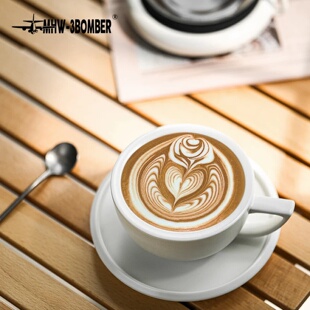 MHW-3BOMBER 280ml Ceramic Coffee Cup with Saucer & Spoon Se