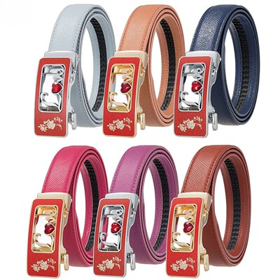 Red Women's Belt, Fashion Casual PU Belts, Purple Blue Gray
