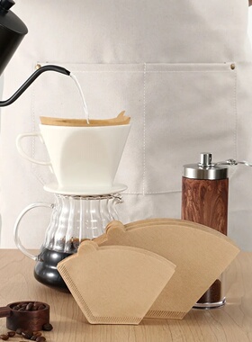 100 Pcs U Shaped Cone Coffee Filter Paper Disposable with H