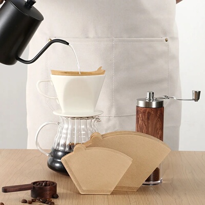 100 Pcs U Shaped Cone Coffee Filter Paper Disposable with H