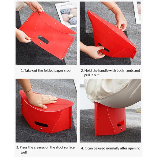 Plastic Card Folding Stool Outdoor Camping Fishing Multifun
