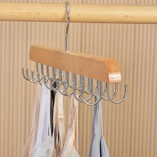 Storage Rack Holder Wooden Clothes Hanger with 20 Hooks Rot