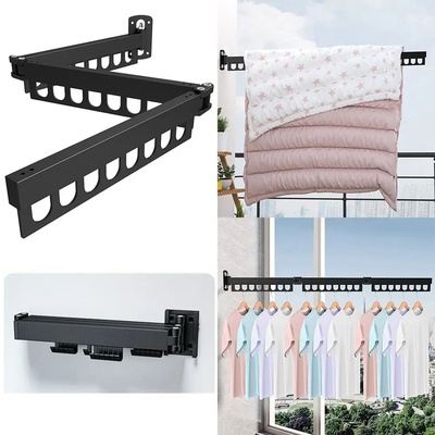 Aluminum Alloy Folding Drying Rack Hanger Wall Mount Rotata