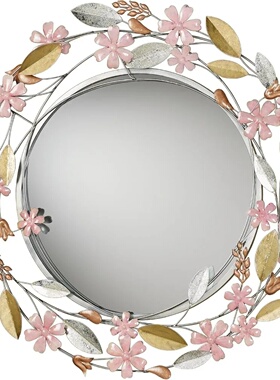 Wildflower Reflections Floral Round Mirror Pink 33