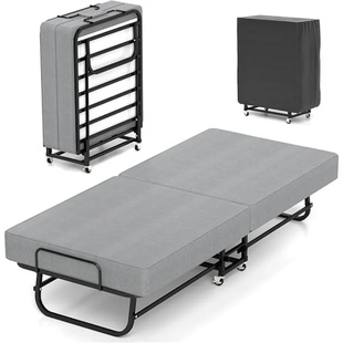 Folding Bed with Mattress, Portable Foldable Bed for Adults