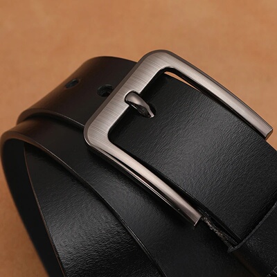 High Quality Men Belt Alloy Square Buckle Male PU Leather B